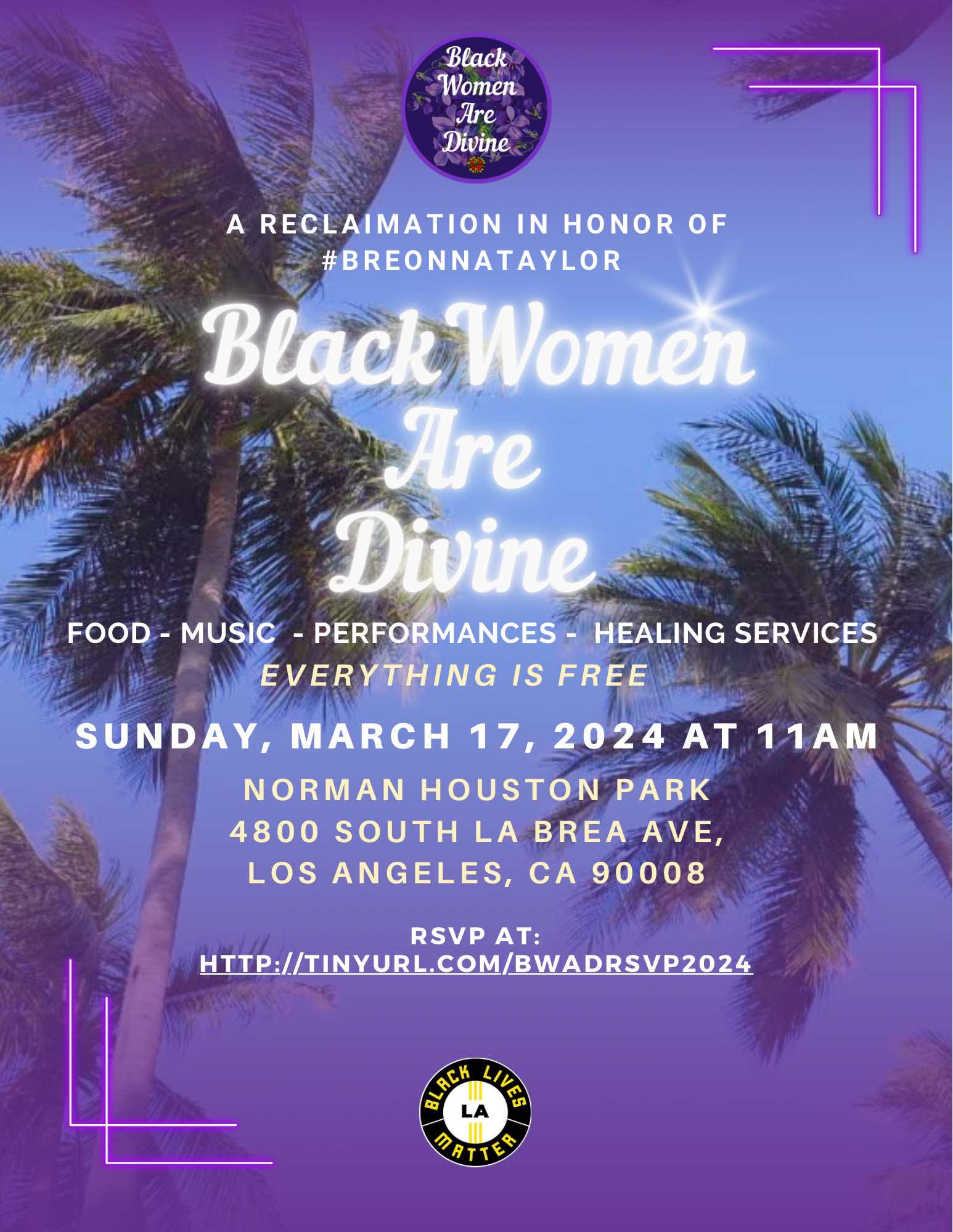Black Women Are Divine is THIS SUNDAY 3/17 at Norman Houston Park!