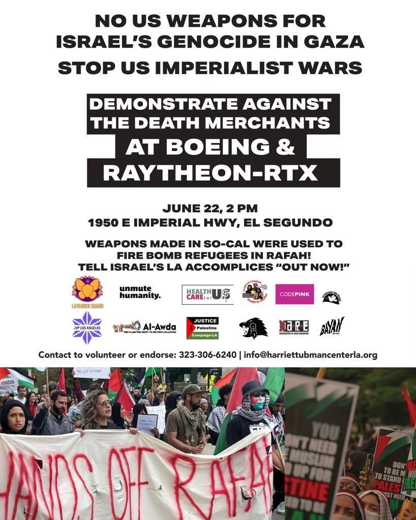 Demonstrate Against Genocide Merchants Boeing and Raytheon/RTX