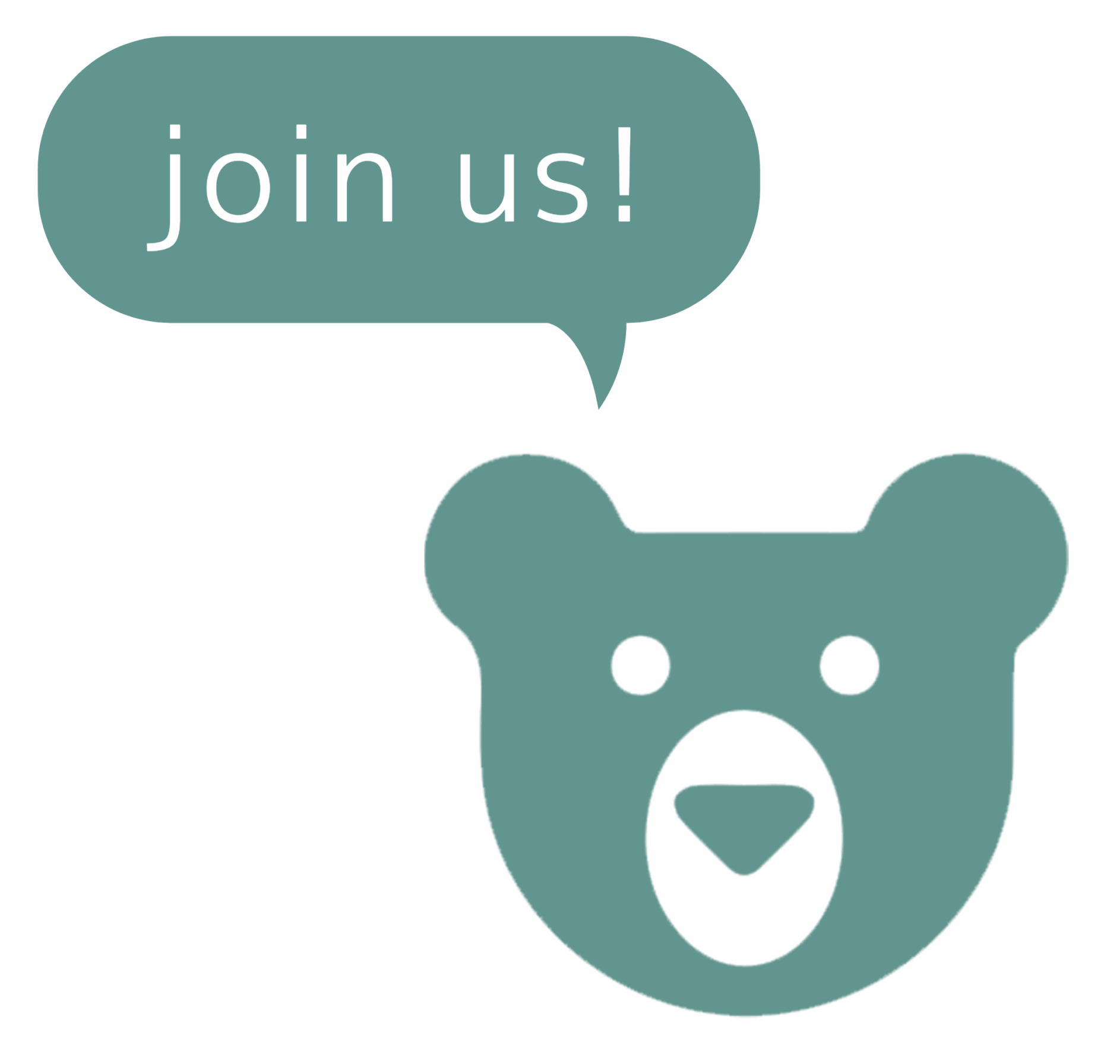hc4us bear logo with speech bubble saying join us